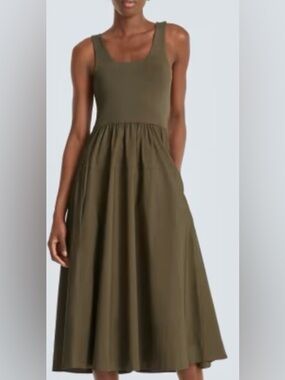 Everlane riviera olive taupe dress. Large